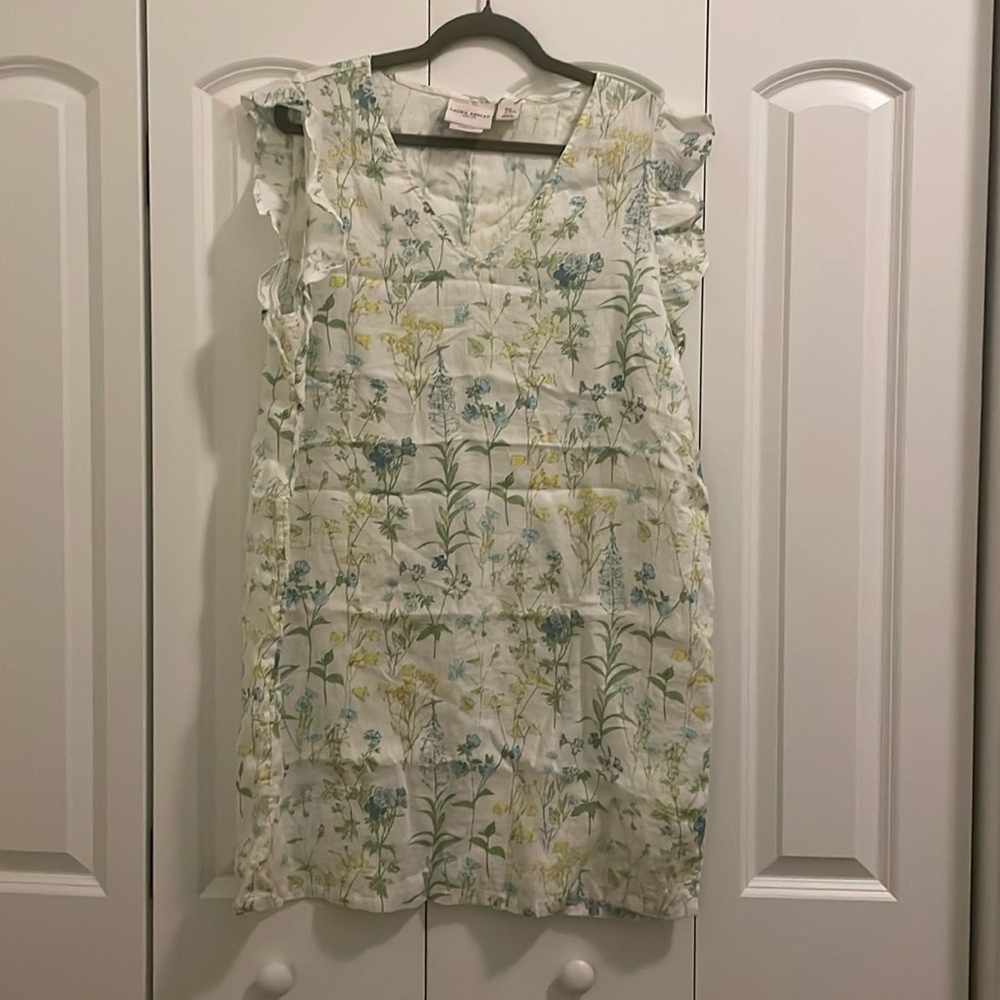 Laura Ashley 100% Linen Floral Dress